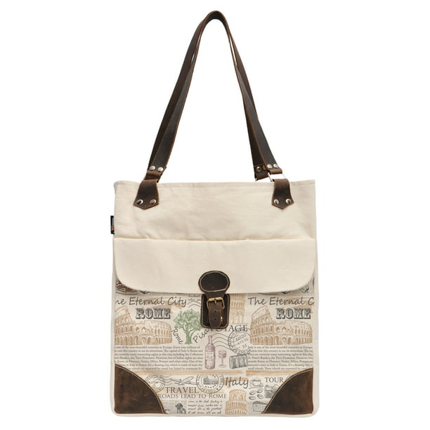 Rome poster Womens Tote Bag Canvas Shoulder Bag Crossbody Handbag For Work Shopping 